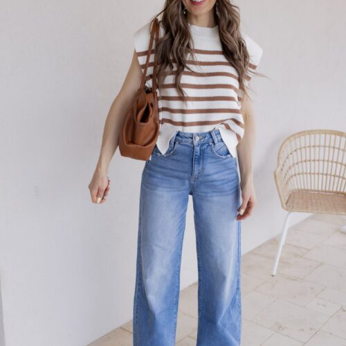 Oversized Striped Sweater Vest